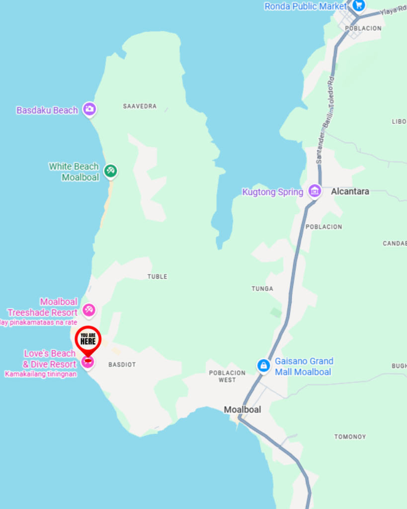 Loves Beach and Dive Resort Map