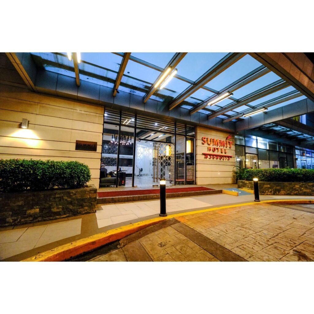 Modern elegant lobby and stylish room interior at Summit Hotel Magnolia in Quezon City, Manila, Philippines, showcasing contemporary boutique hotel design.