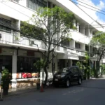 The historic Spanish-Mediterranean exterior facade of Adriatico Arms Hotel in Malate, Manila, Philippines.