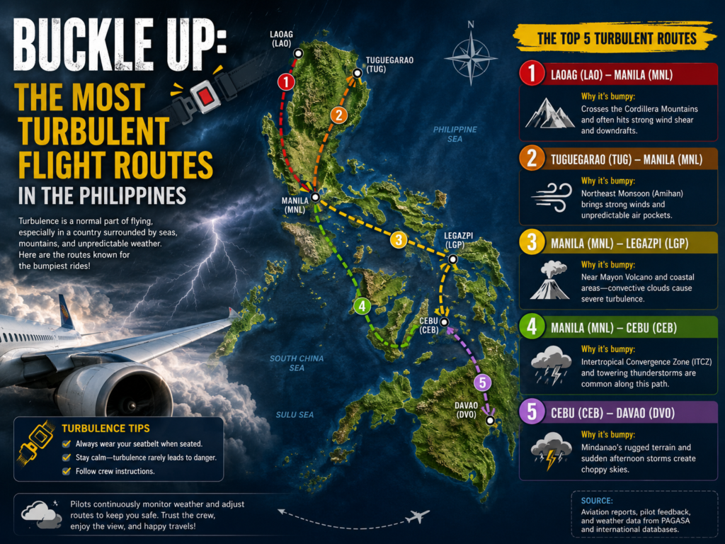Buckle Up: The Most Turbulent Flight Routes in the Philippines