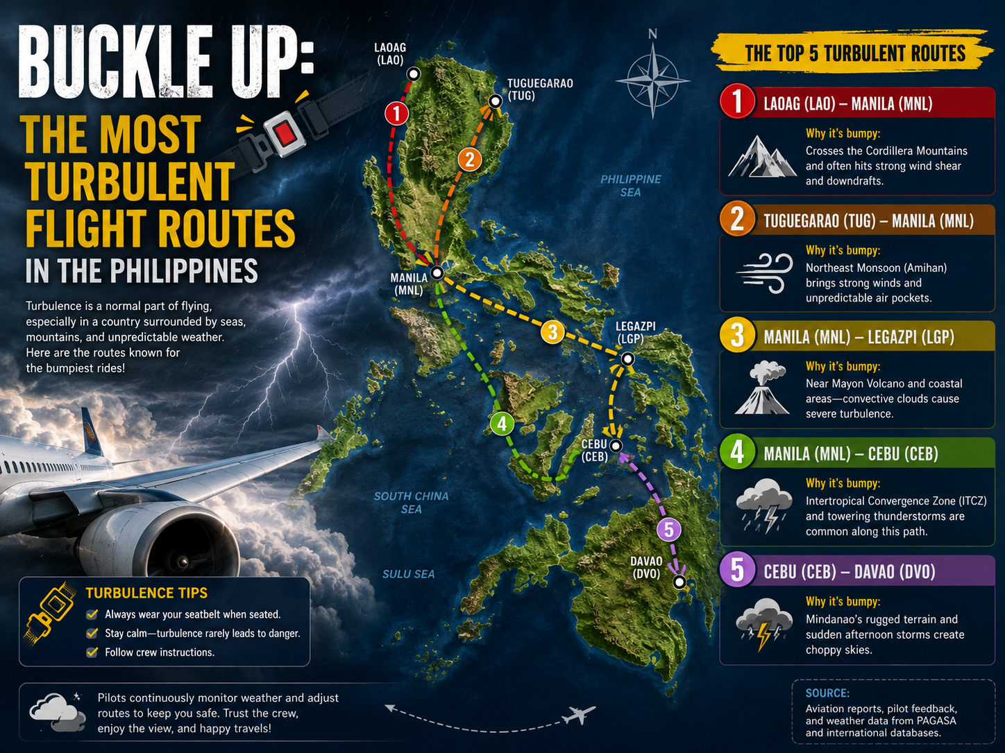 Buckle Up: The Most Turbulent Flight Routes in the Philippines