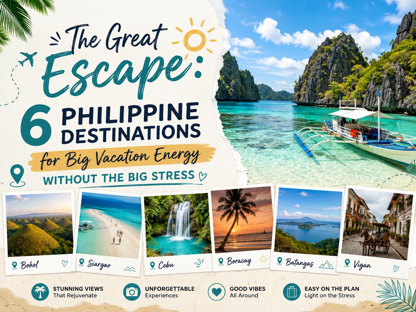 The Great Escape: 6 Philippine Destinations for Big Vacation Energy Without the Big Stress